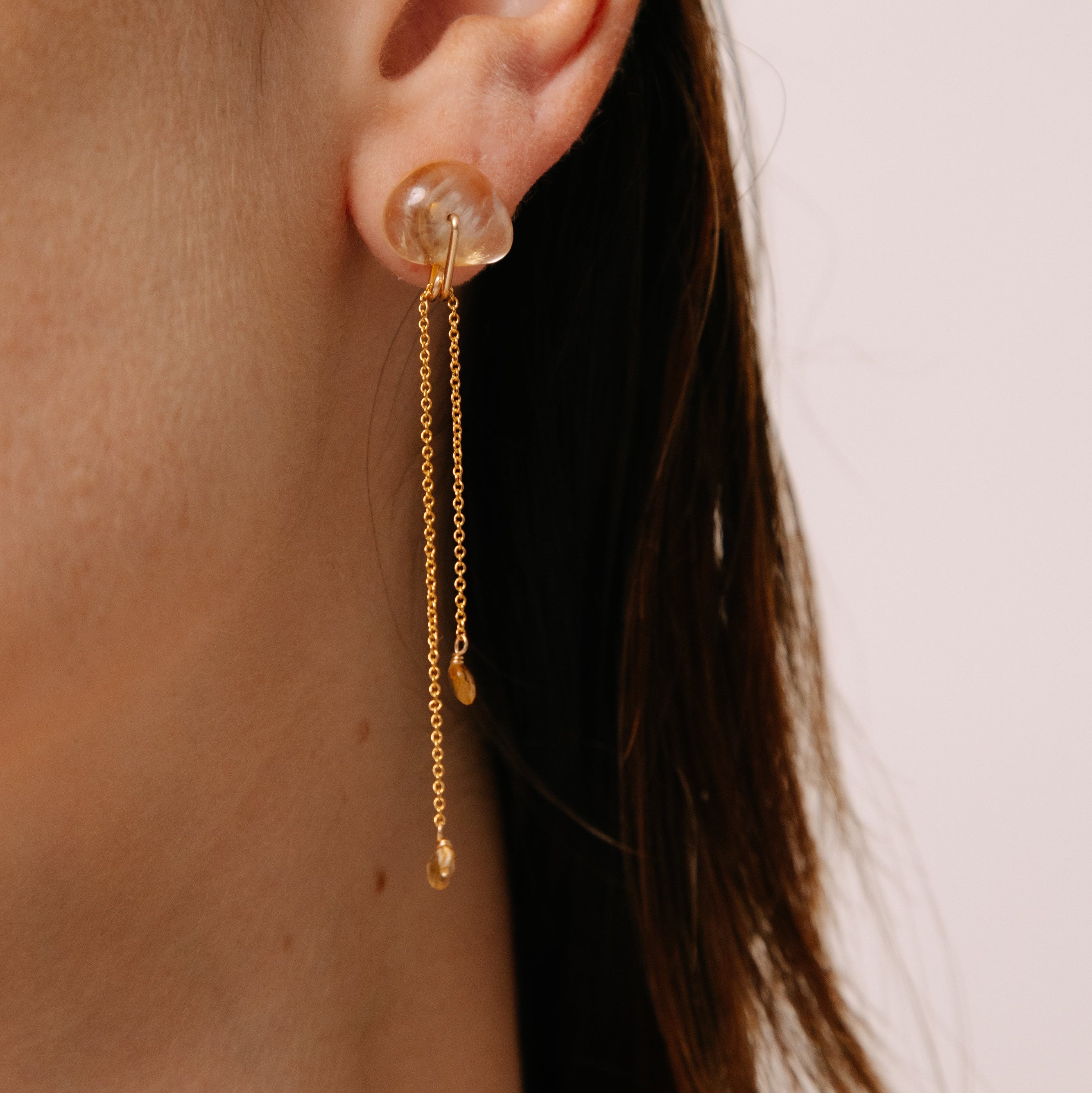 Adankai Earrings #1 (65mm) - Aquamarine, Sapphire & 14K Gold-Filled Earrings TARBAY