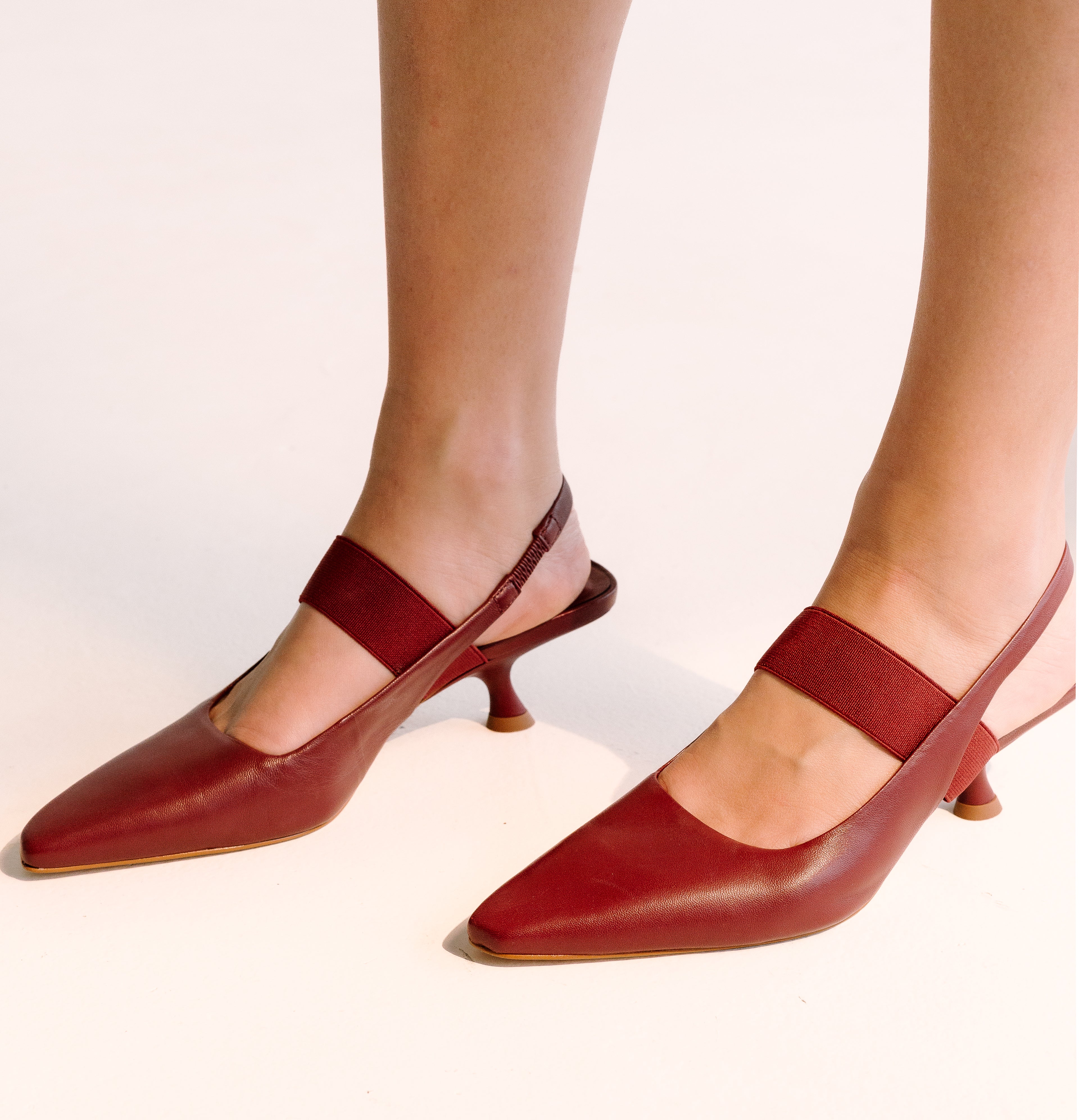 Astrid Sling-Back Pumps - Burgundy Heels TARBAY