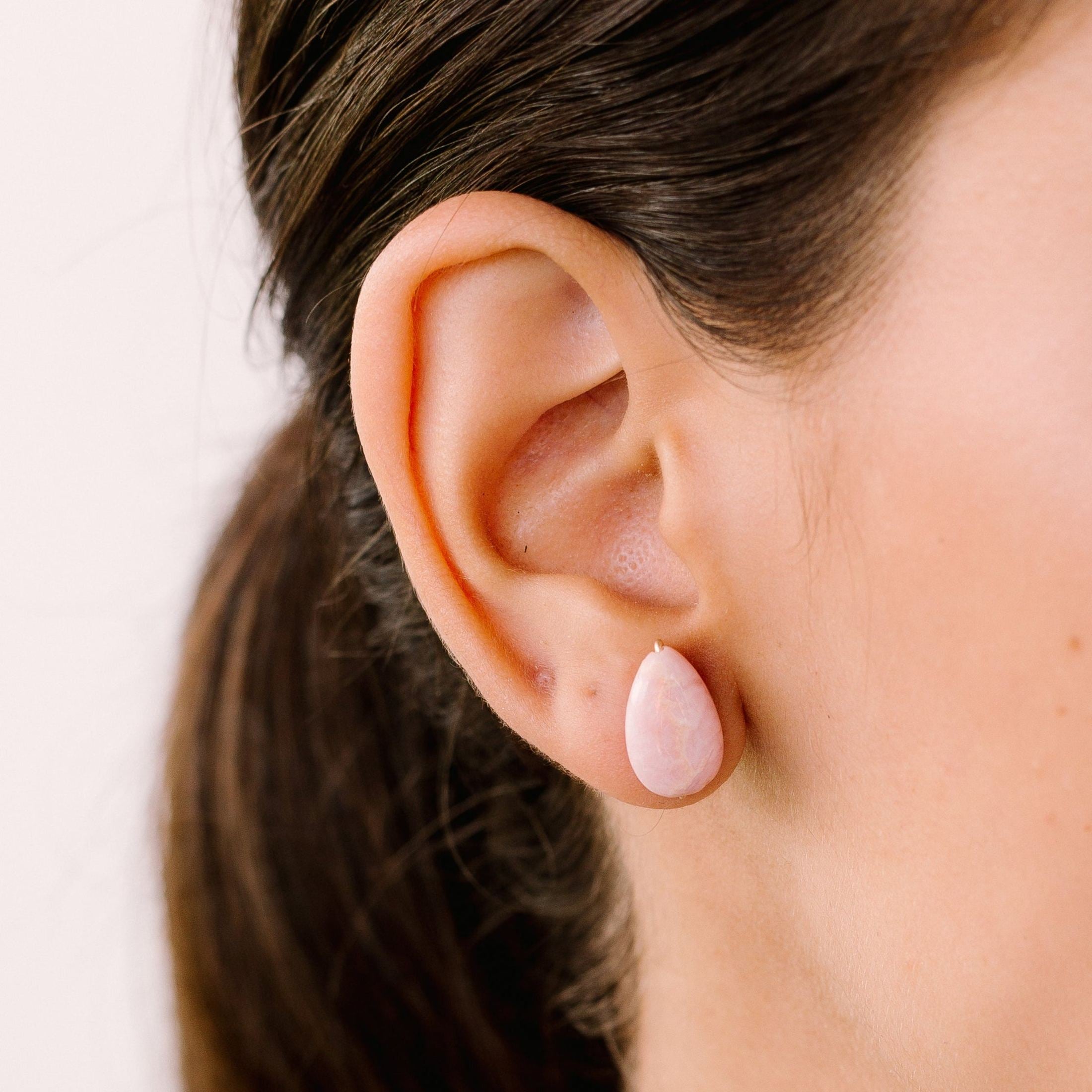 Solitario Earrings #1 (14mm) - Rhodochrosite Earrings TARBAY