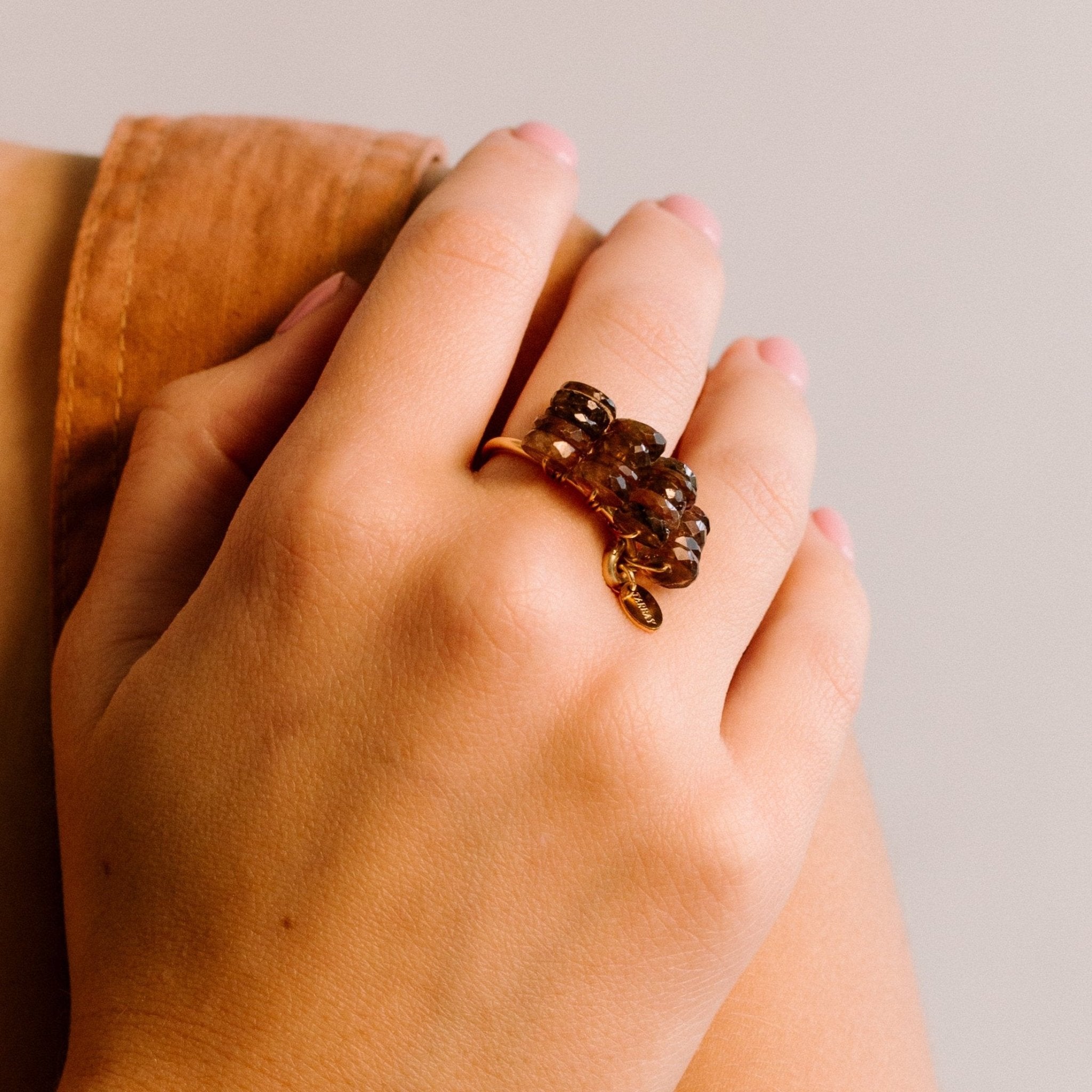 Diana Ring #1 (25mm) - Andalucite & 14K Gold-Filled Rings TARBAY