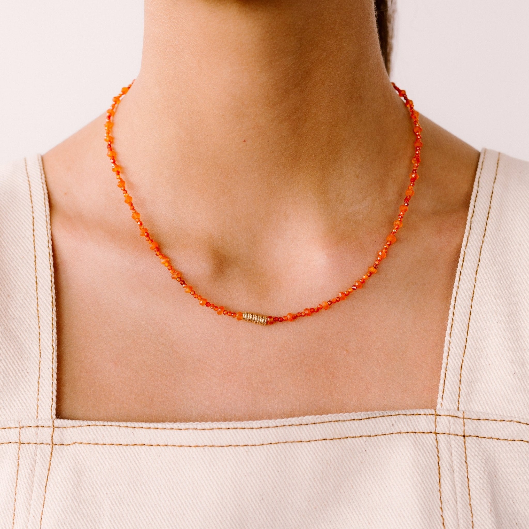 Diana Necklace #1 - Carnelian & 14K Gold-Filled Necklaces TARBAY