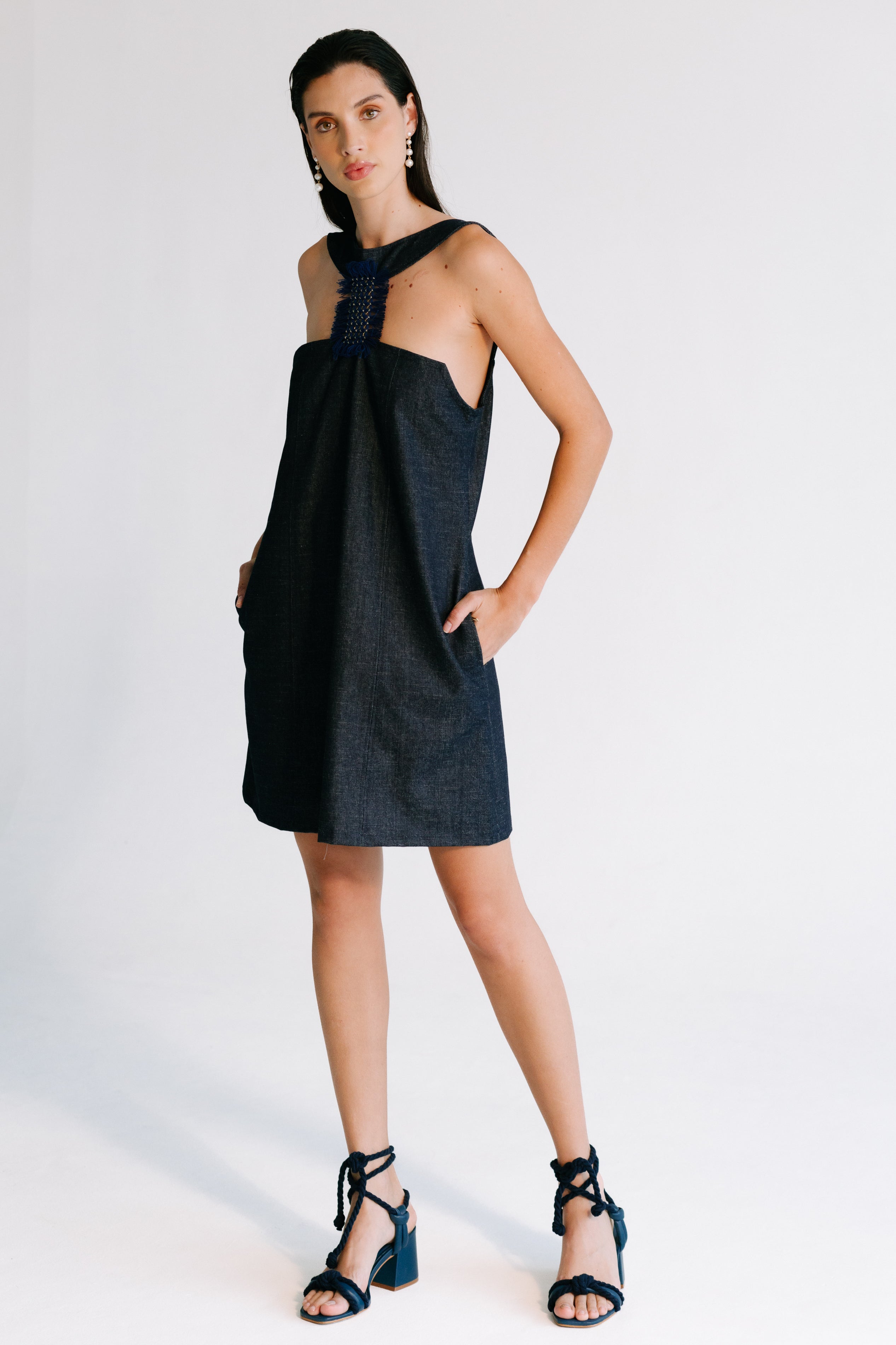 Gianira Dress - Navy Tops TARBAY   