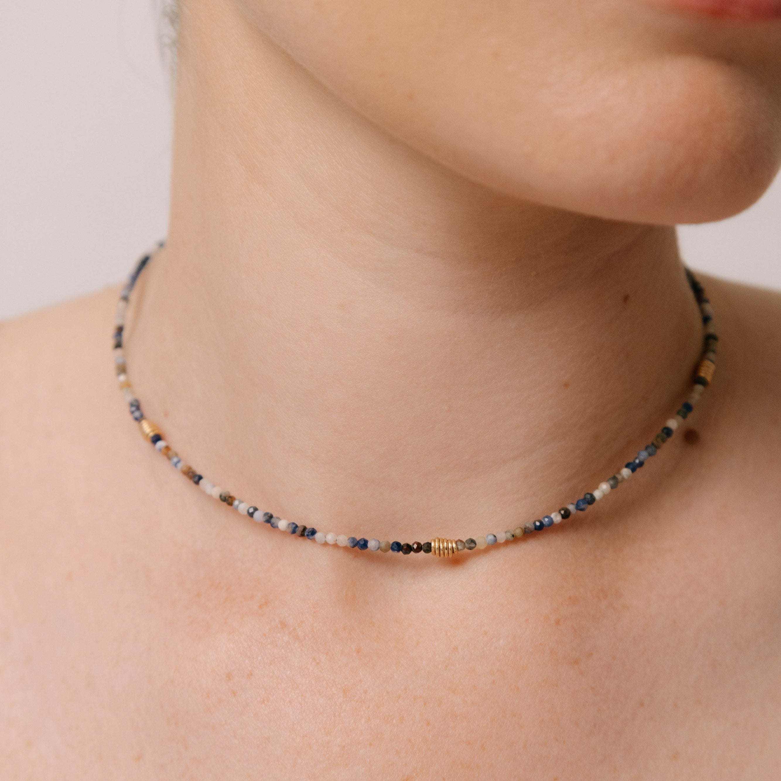 Diana Necklace #3 (45cm) - Sodalite & 14K Gold-Filled Necklaces TARBAY
