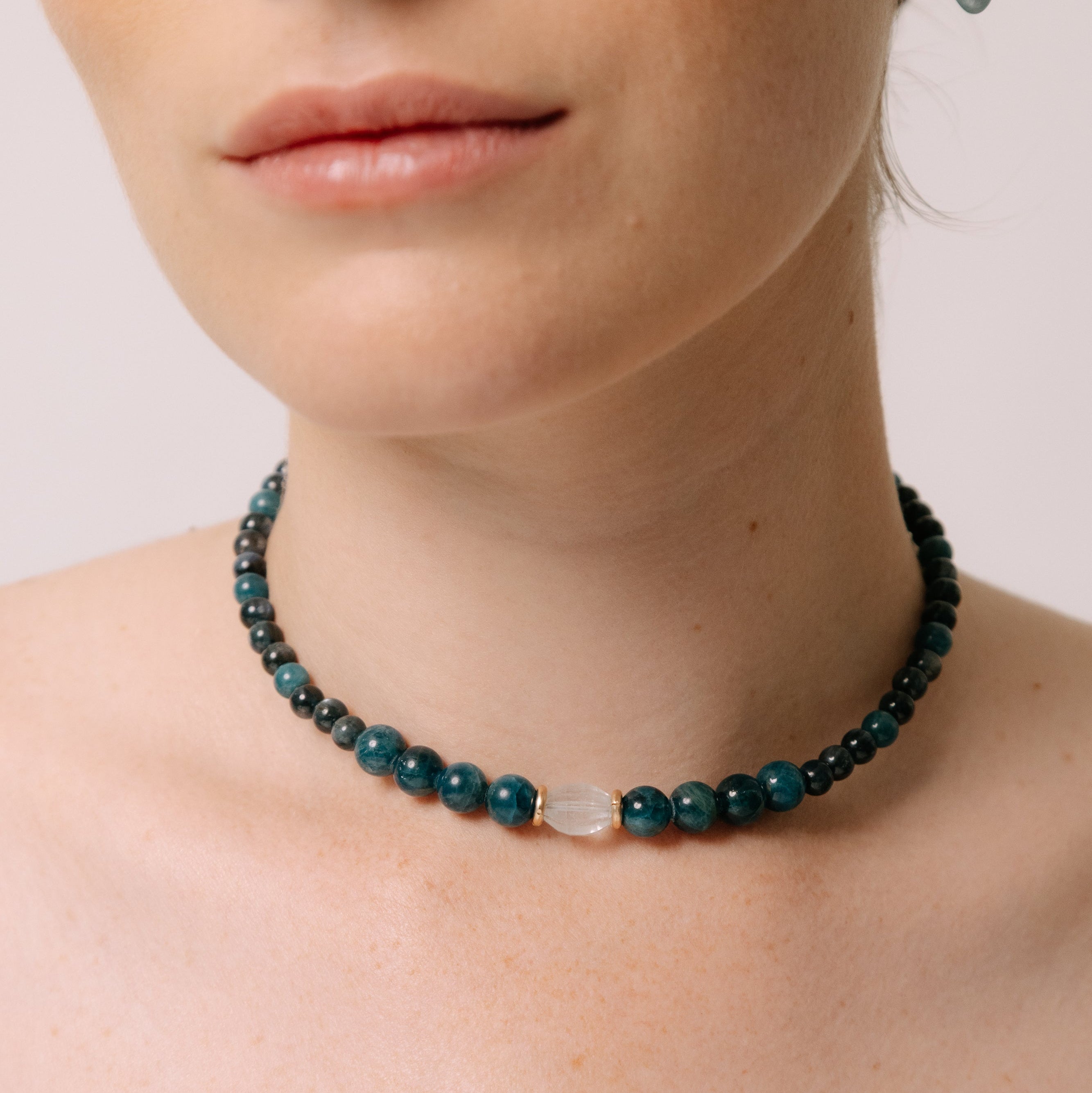 Kawi Necklace #1 (48cm) - Aquamarine, Kyanite, Apatite & 14K Gold-Filled Necklaces TARBAY