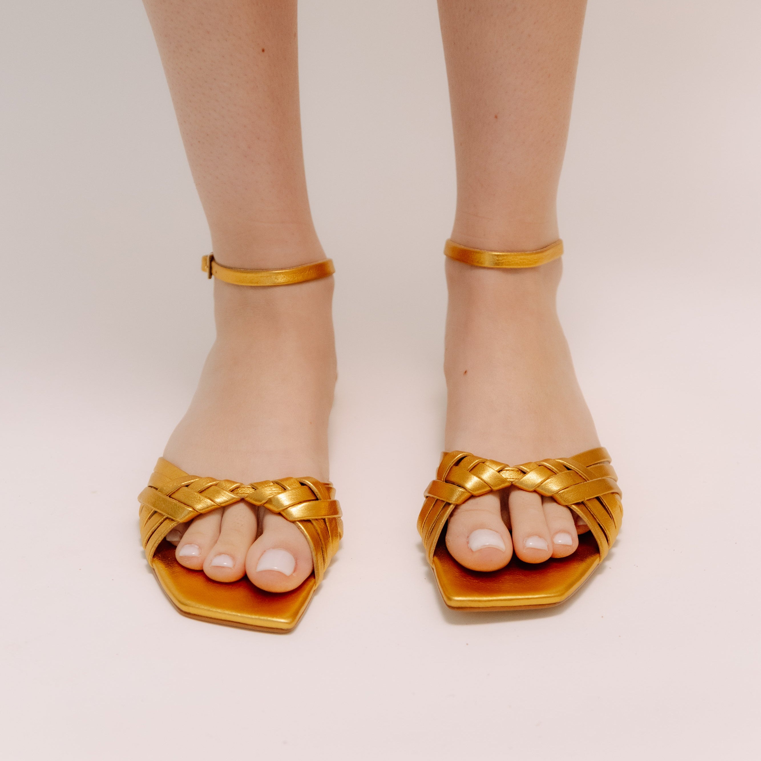 Kuyari Flat Sandals - Soft Yellow Gold Flats TARBAY