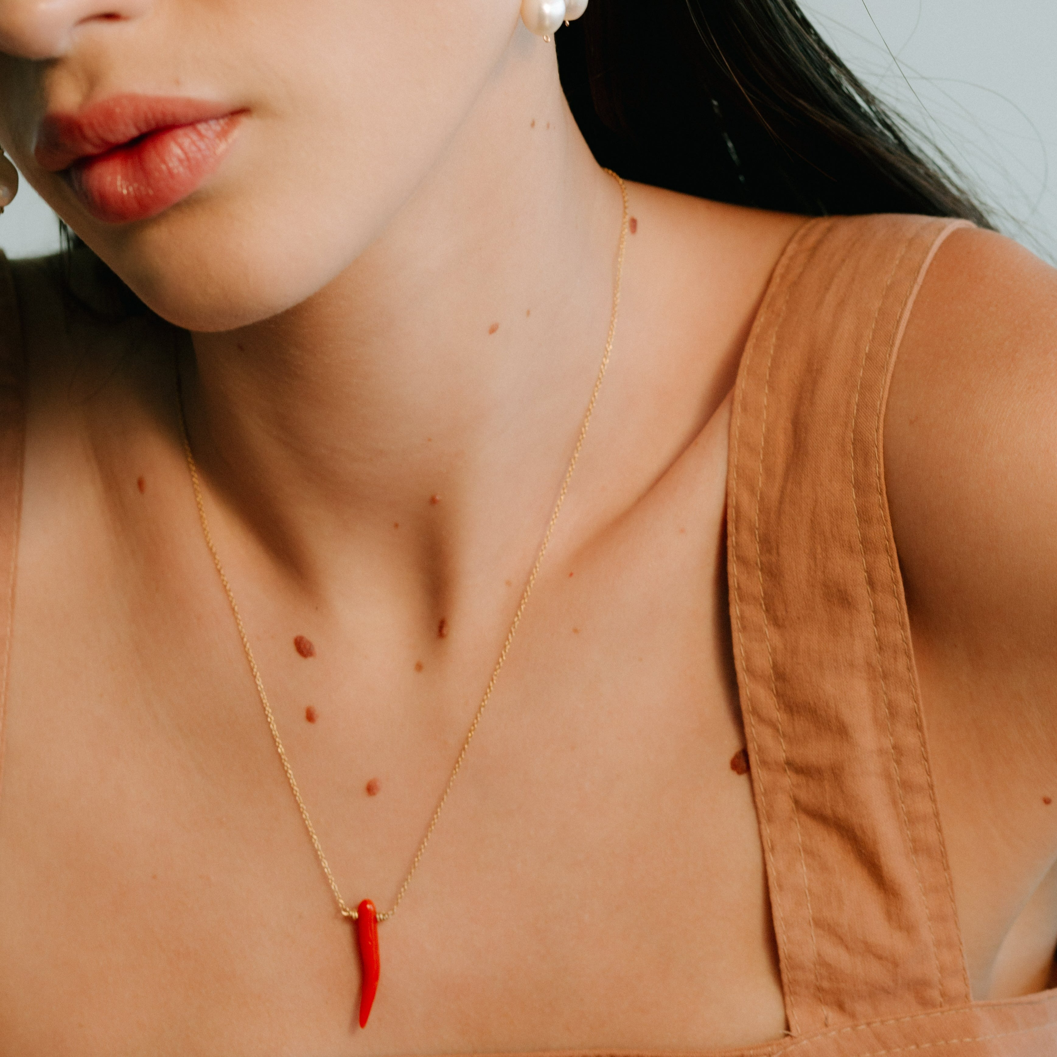 Gema Necklace - Red Coral Necklaces TARBAY   