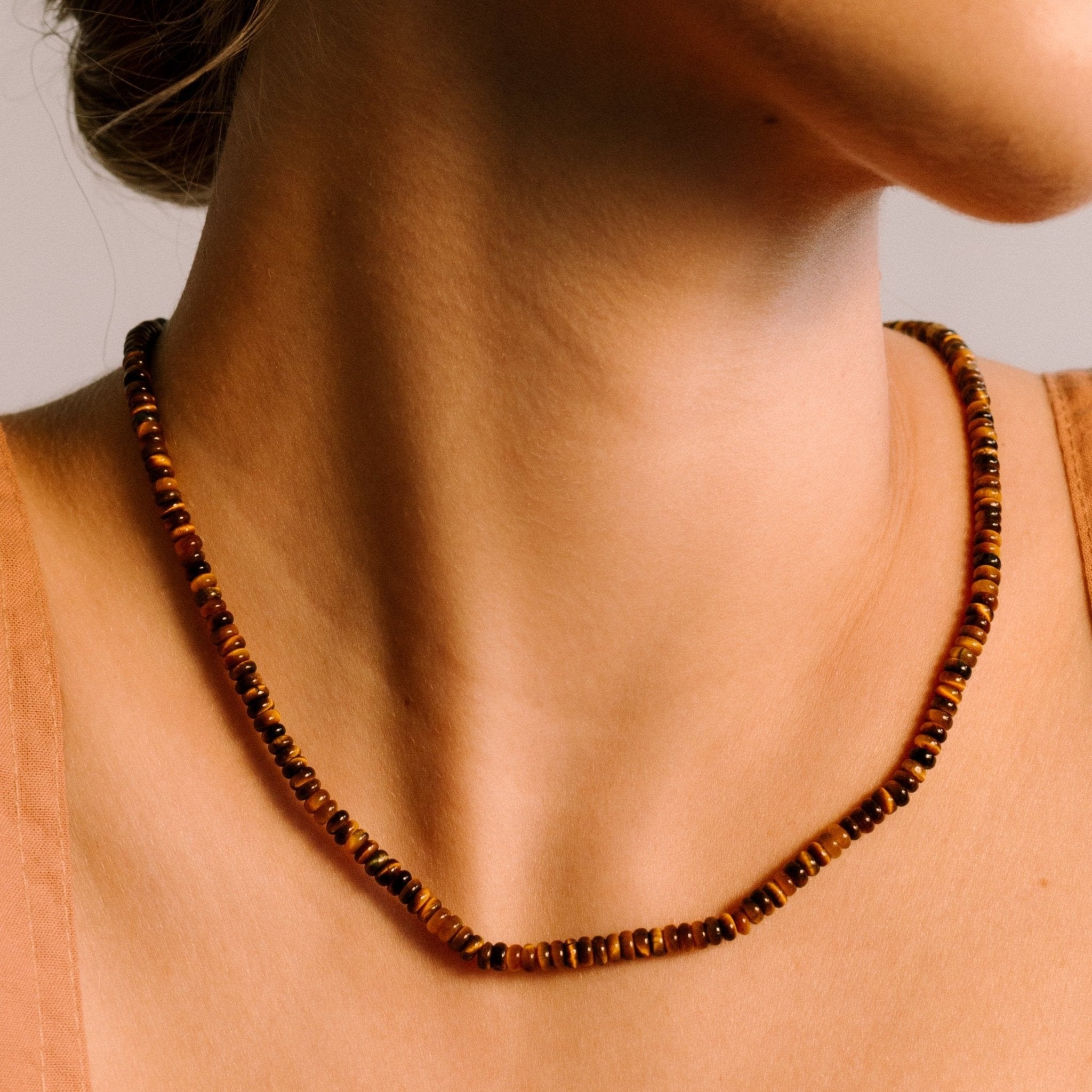 Ezio Necklace #1 - Tiger's Eye & Sterling Silver Necklaces TARBAY