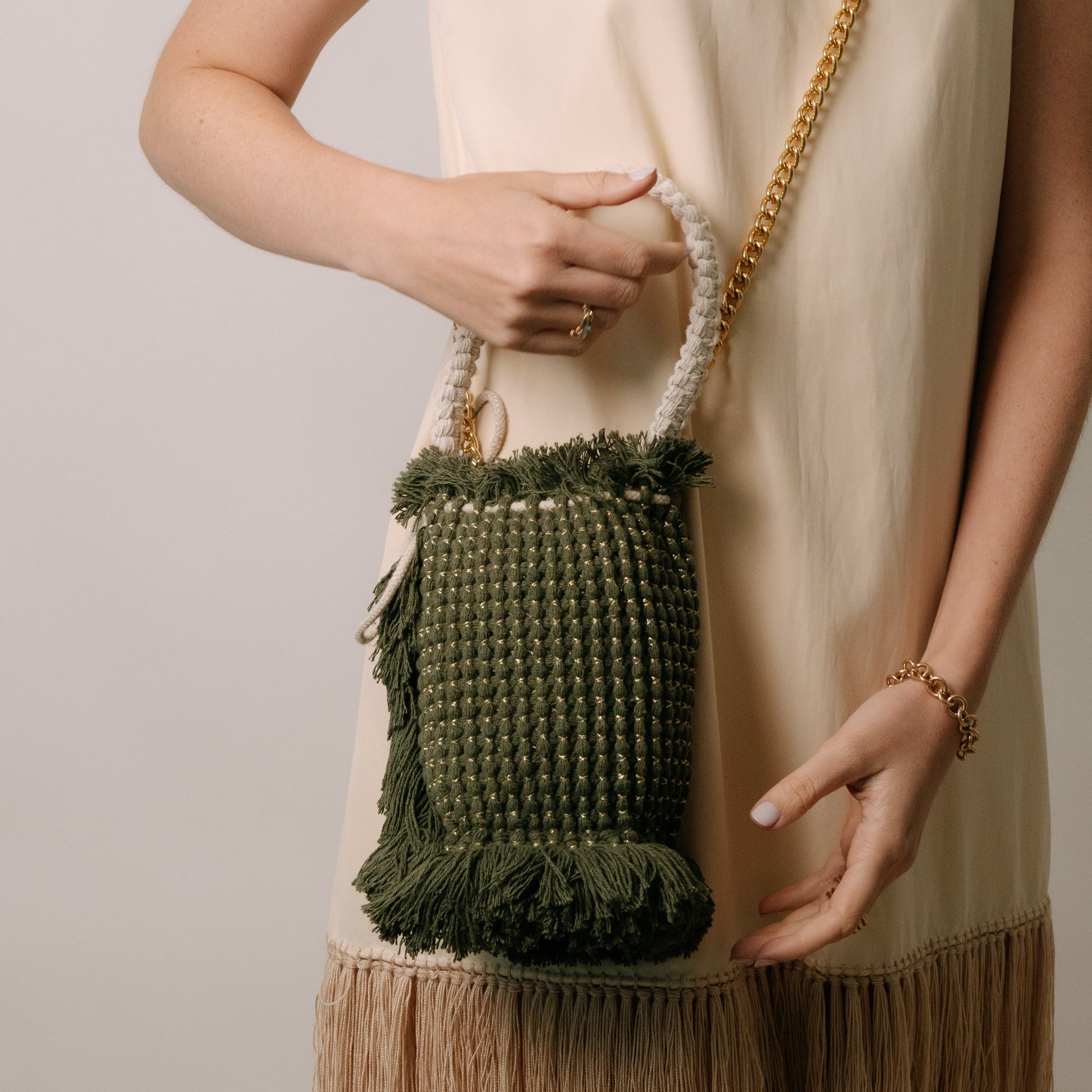 Gossypium Bucket Bag - Olive Gossypium Bucket Bag - Olive