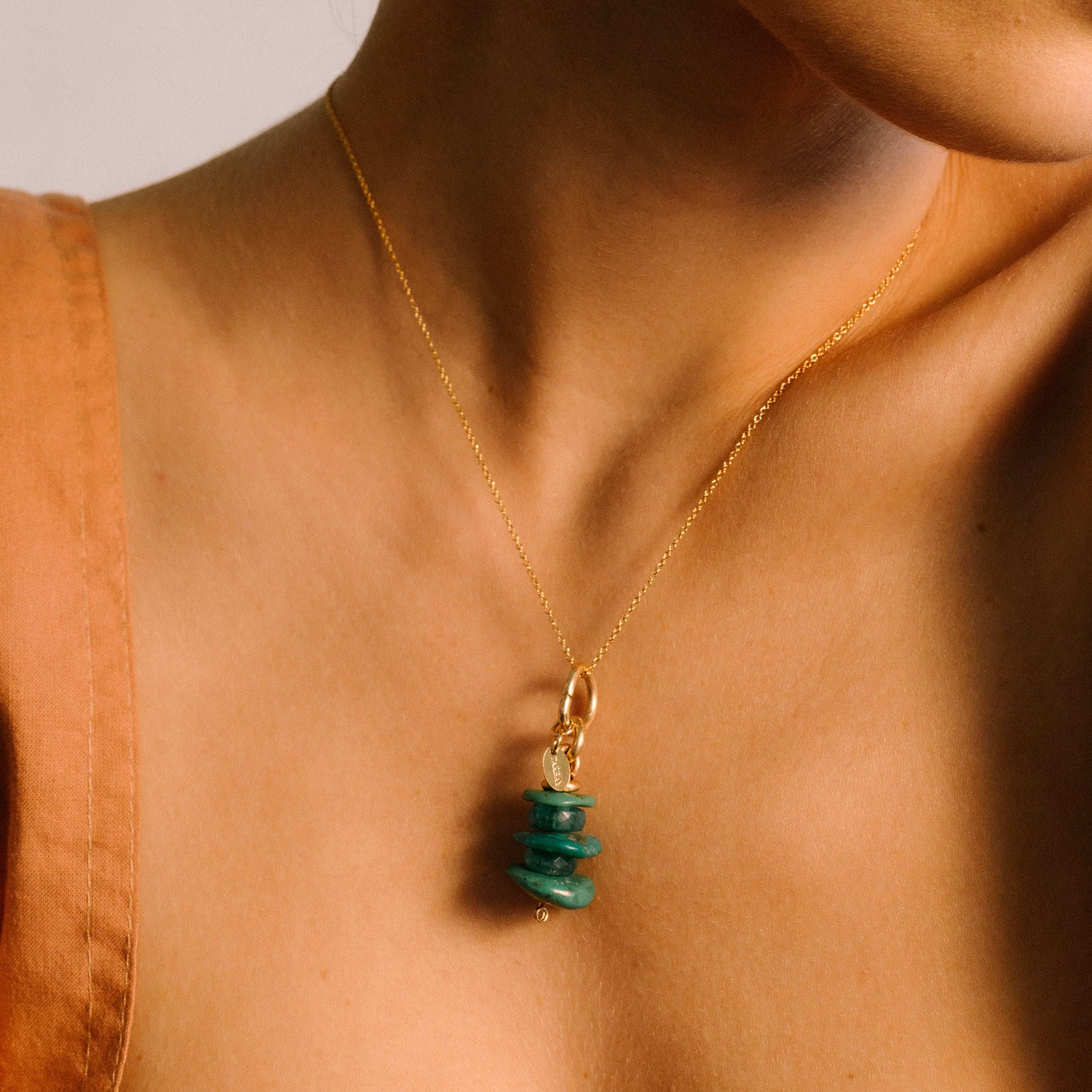 Nori Charm #1 (40mm) - Turquoise & Apatite Charms TARBAY