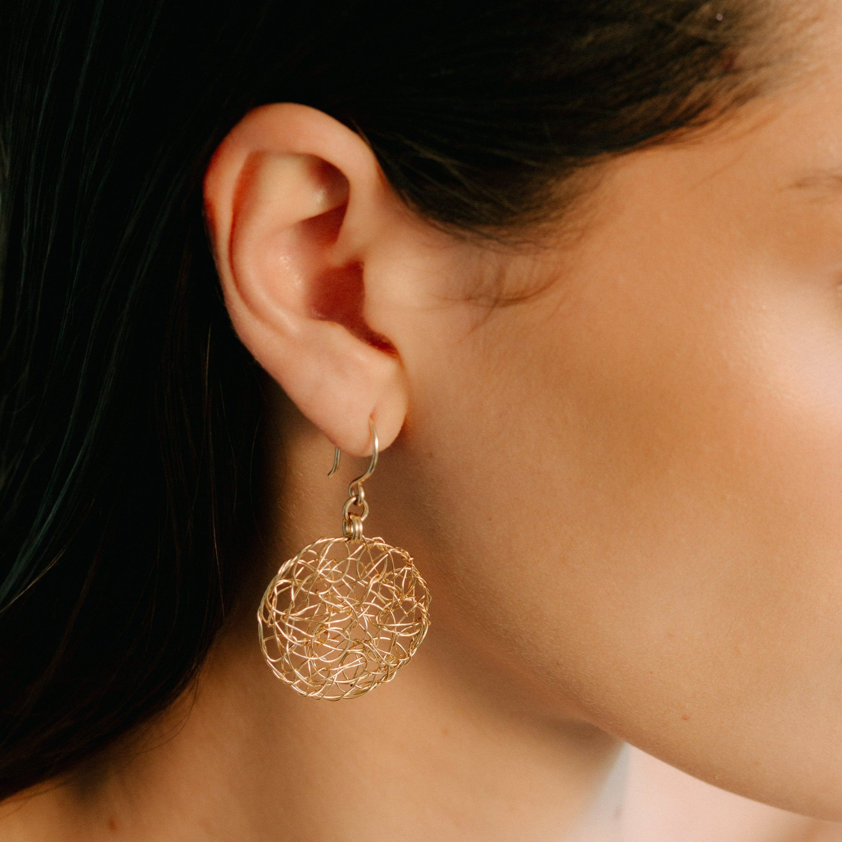 Aura Earrings #2 (30mm) - Yellow Gold Earrings TARBAY   