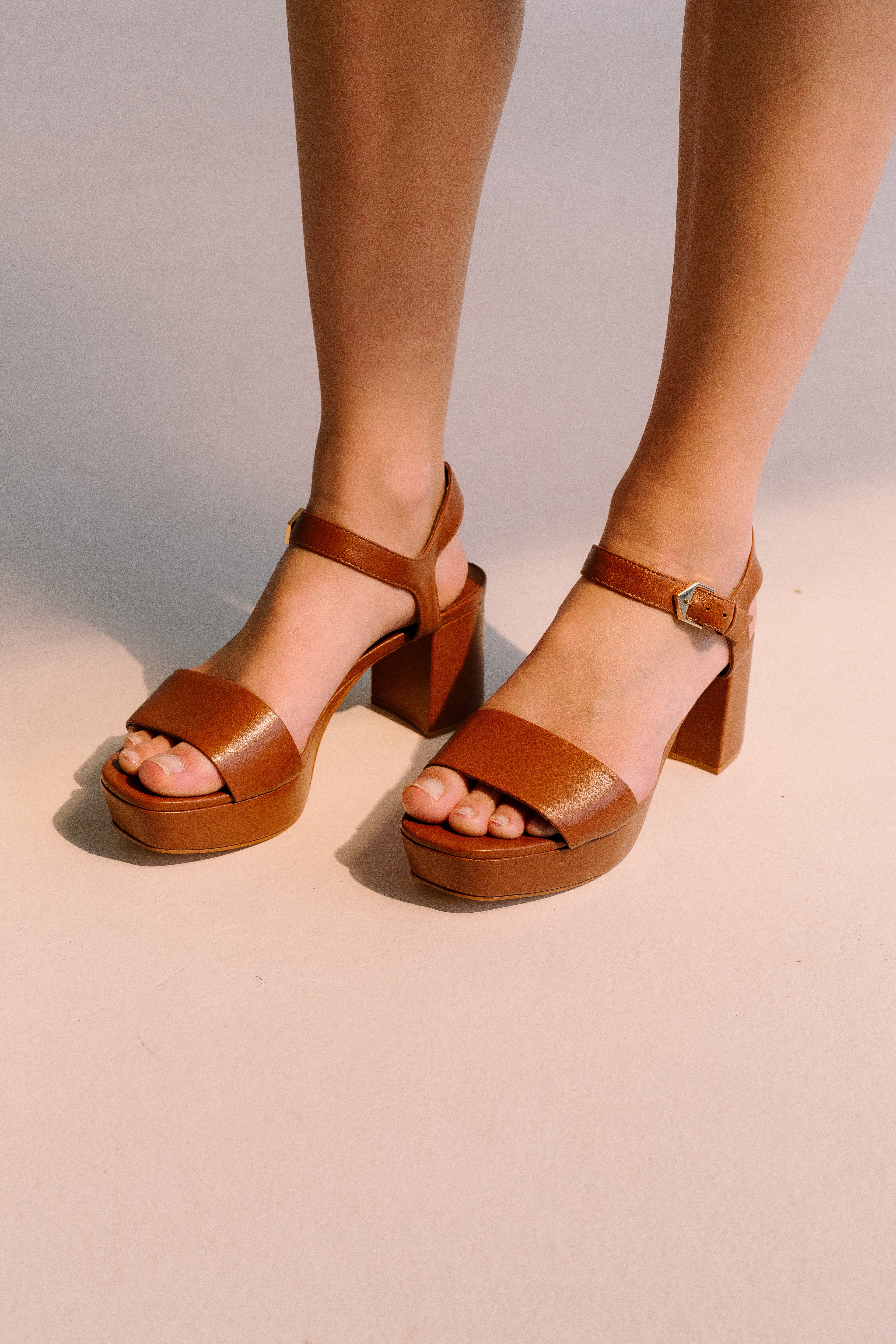Renata Heel Sandals - Tan Sandals TARBAY