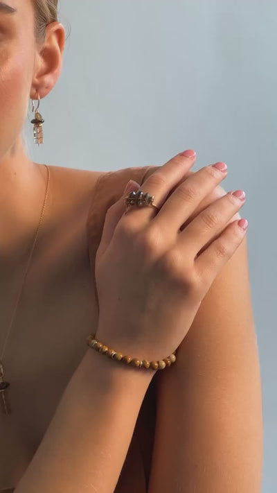 Lynn Ring #1 (20mm) - Smoky Quartz & 14K Gold-Filled Rings TARBAY