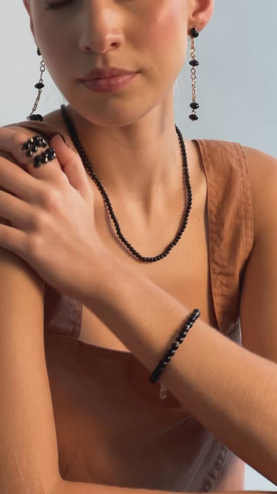 Ezio Necklace #1 - Rainbow Obsidian & Sterling Silver Necklaces TARBAY