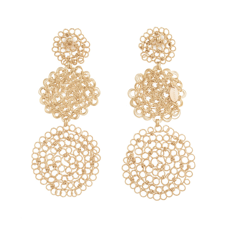 Mundala Earrings #3 (90mm) - Yellow Gold Earrings TARBAY   