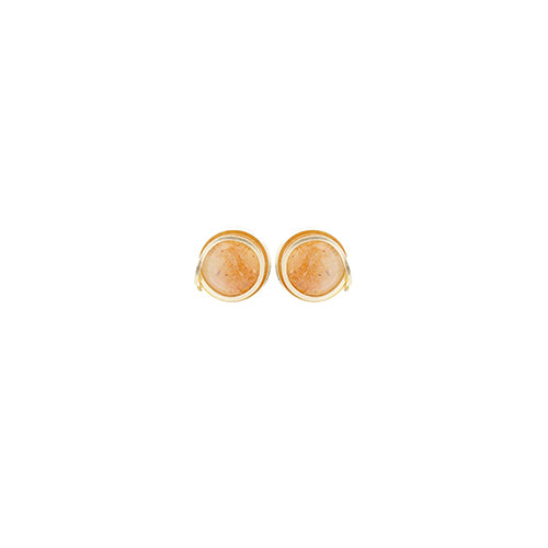 Carmencita Earrings (14mm) - Sun Stone & Yellow Gold Earrings TARBAY   