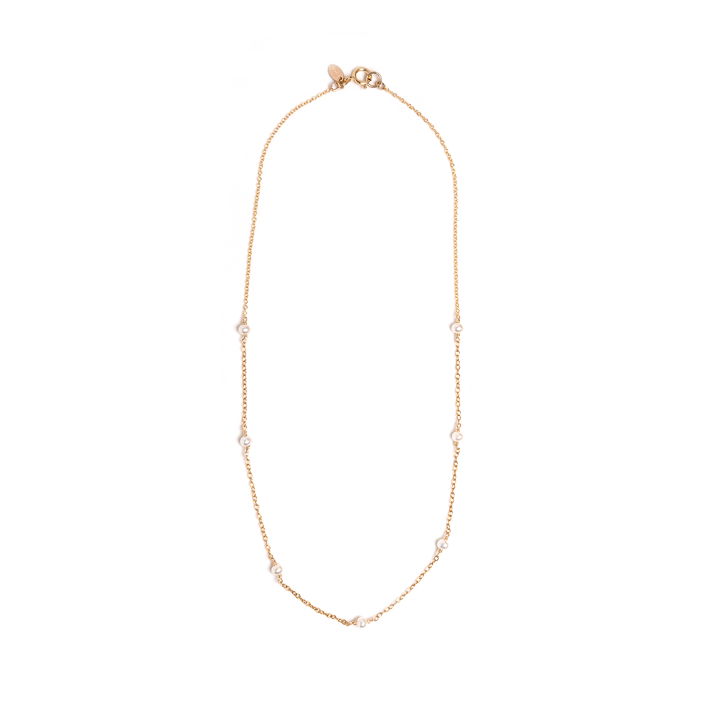 Seven Pearls Chain Necklace (4mm) Necklaces TARBAY   