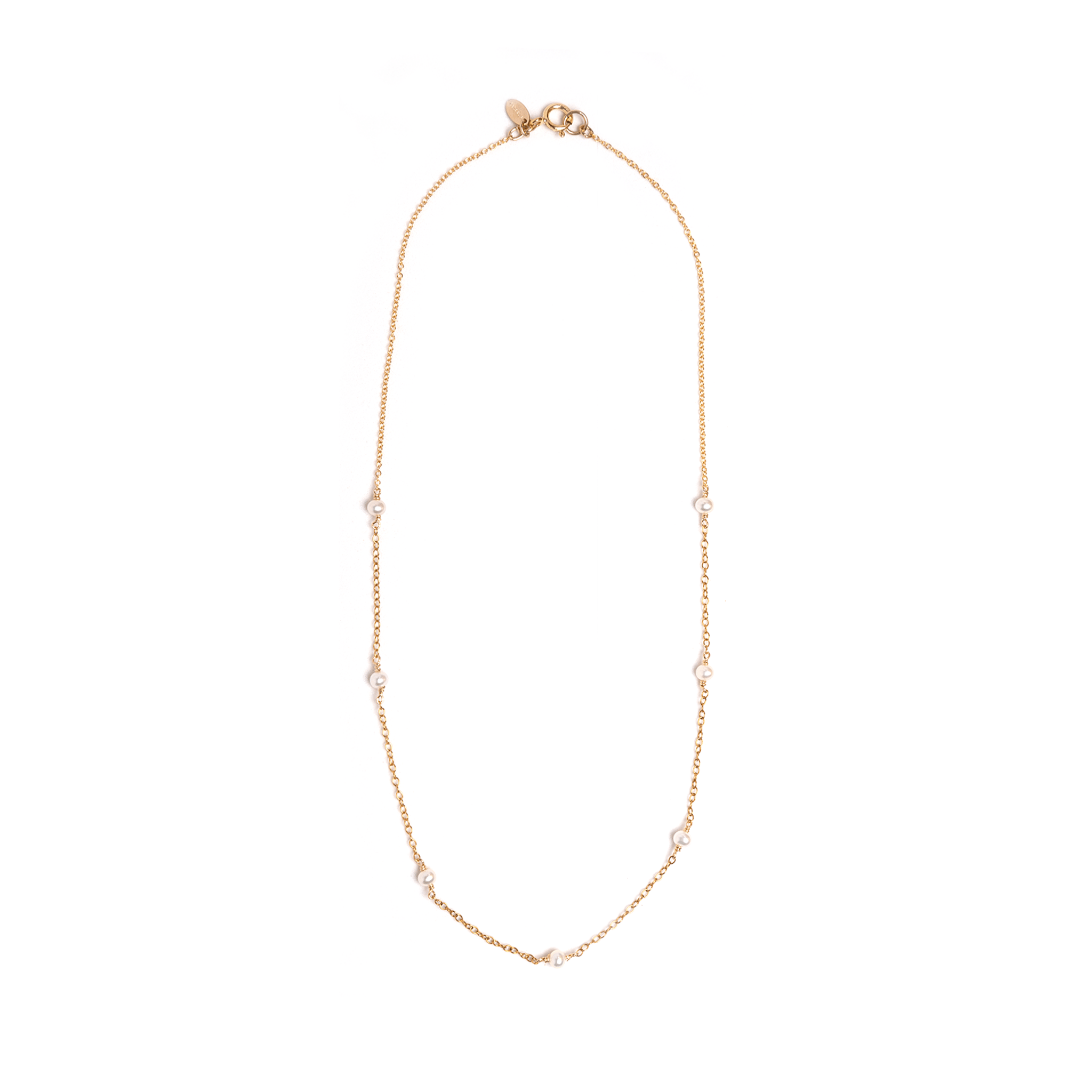 Seven Pearls Chain Necklace (4mm) Necklaces CLASICOS