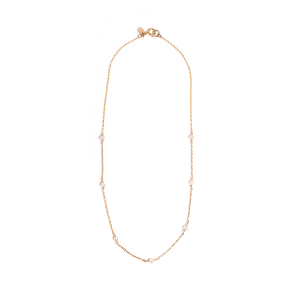 Seven Pearls Chain Necklace (4mm) Necklaces TARBAY   
