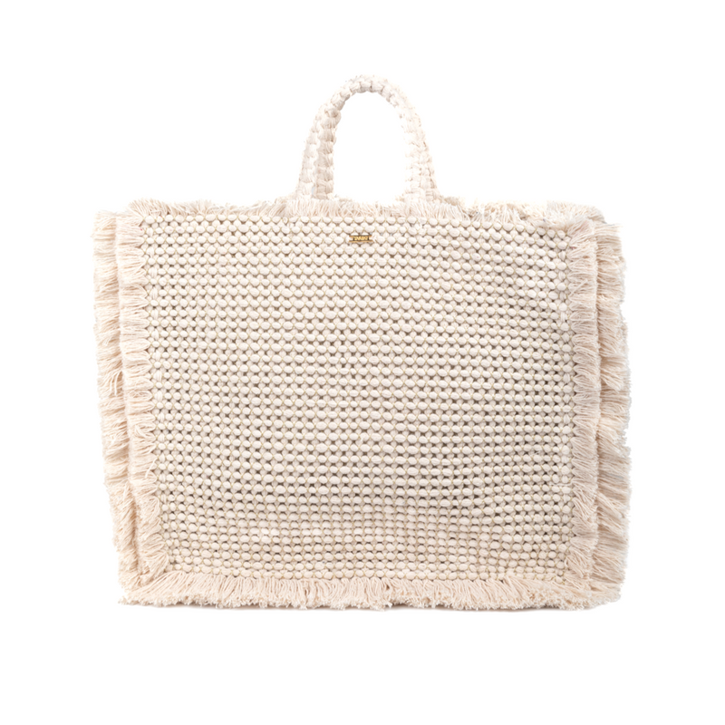 Gossypium Tote Bag Large - Beige & Gold Totes TARBAY   