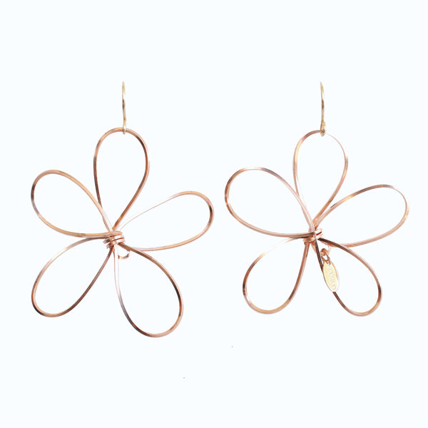 Petalos Exoticos Dangle Earrings (60mm) - Rose Gold Earrings TARBAY   