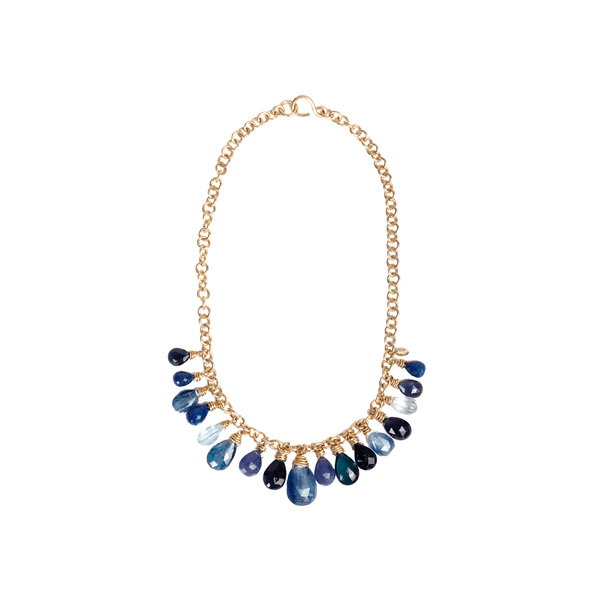 Kosmima Necklace - Iolite, Kyanite, Lapis Lazuli, Aquamarine, Blue Aventurine & Tanzanite Necklaces TARBAY   