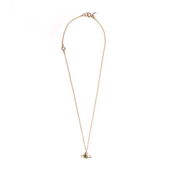 Ojos Pendant with chain (10mm) - Emerald Necklaces TARBAY   