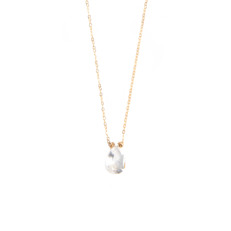 Gem Pendant Necklace (15mm) - White Topaz Necklaces TARBAY   