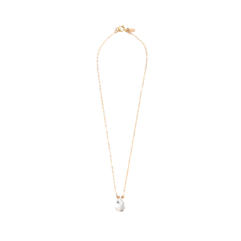 Gem Pendant Necklace (15mm) - White Topaz Necklaces TARBAY   