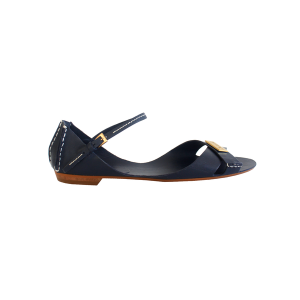 Tajali Leather Sandals - Indigo Tajali Flats TARBAY   