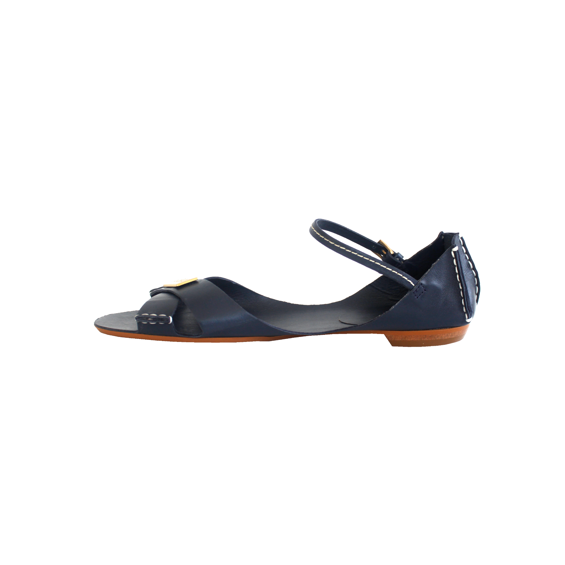Tajali Leather Sandals - Indigo Tajali Flats TARBAY   