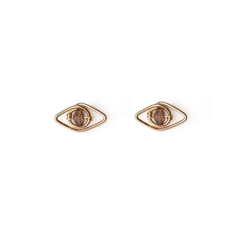 Ojos Stud Earrings (10mm) - Andalusite Earrings TARBAY   