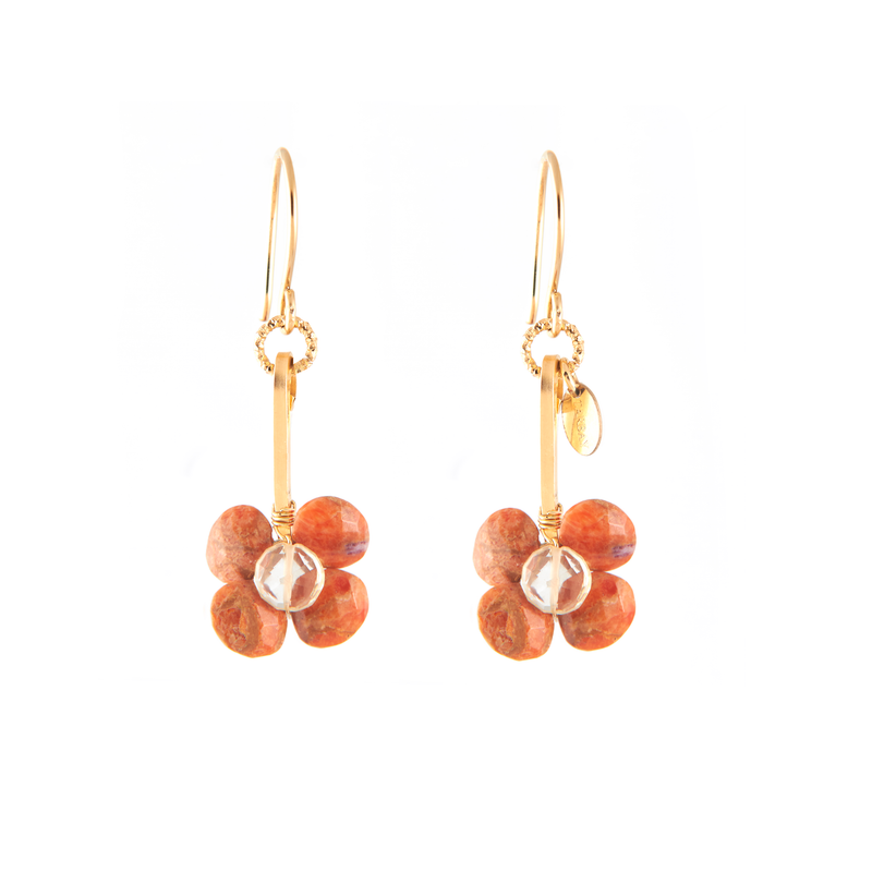 Rocio Dangle Earrings #2 - Citrine, Tsavorite & Calcite Earrings TARBAY   