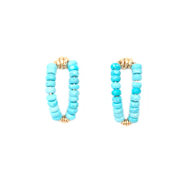 Myosotis Earrings - Turquoise & Apatite Earrings TARBAY   