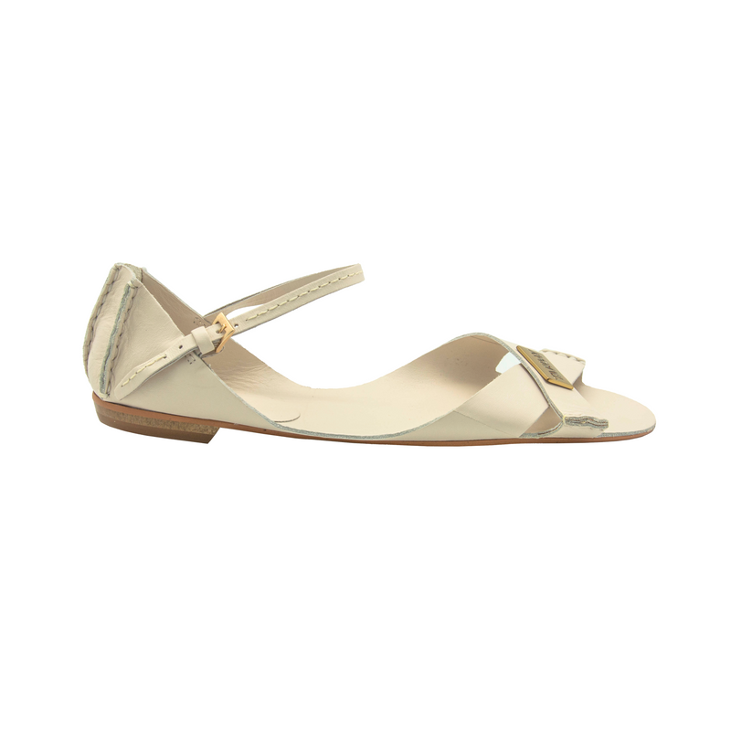 Tajali Leather Sandals - Mascarpone Tajali Flats TARBAY   