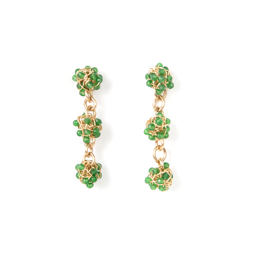 Clementina Dangle Earrings #6 (20mm) - Emerald Earrings TARBAY   