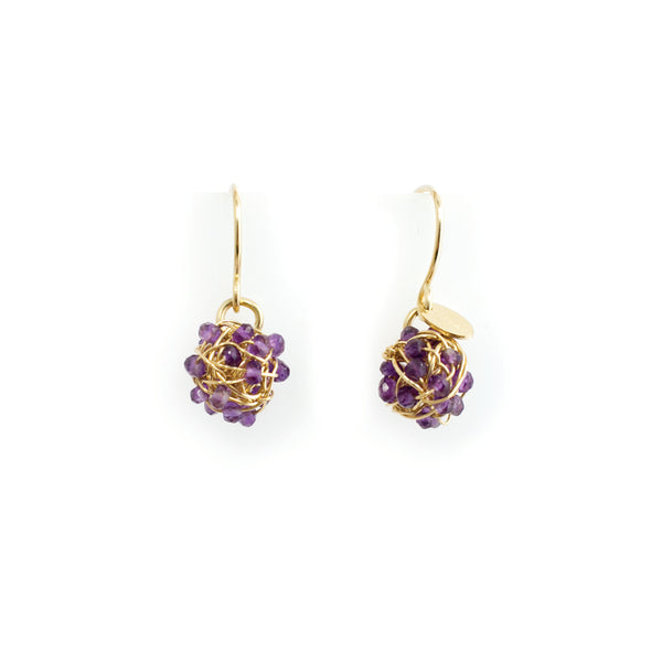 Clementina  Dangle Earrings #2 (12mm) - Amethyst Earrings TARBAY   
