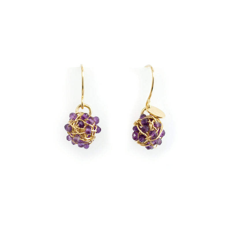 Clementina Dangle Earrings #3 (12mm) - Amethyst Earrings TARBAY   