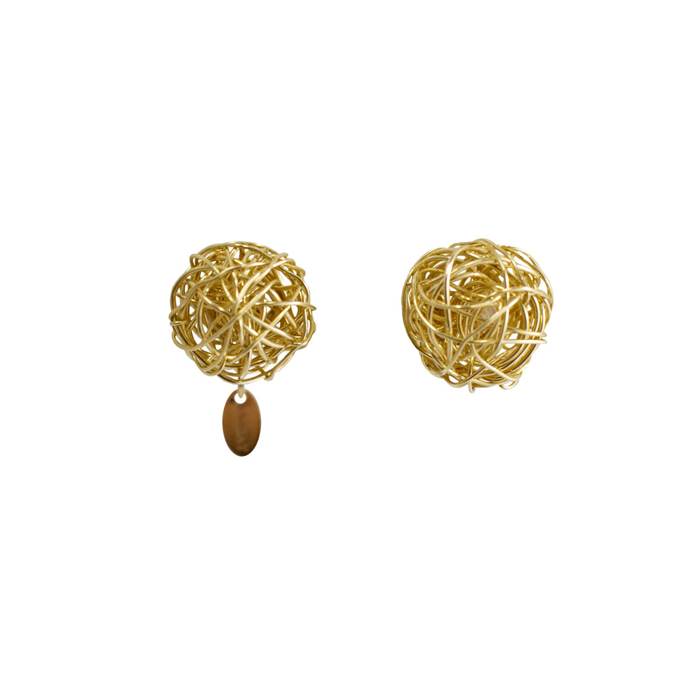 Clementina Stud Earrings #1 (12mm) - Yellow Gold Earrings TARBAY   