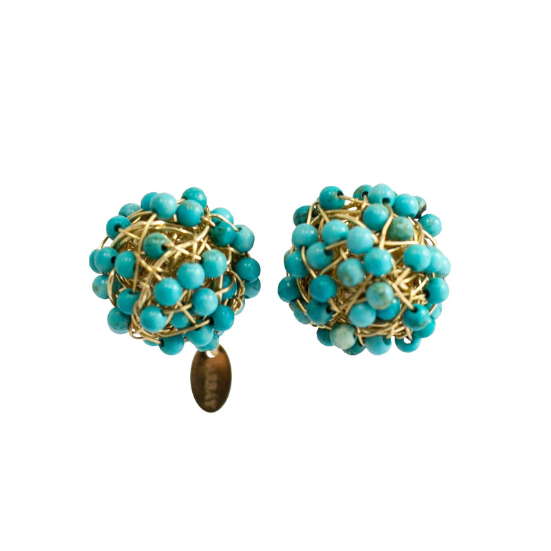 Clementina Stud Earrings #1 (12mm) - Turquoise Earrings TARBAY   
