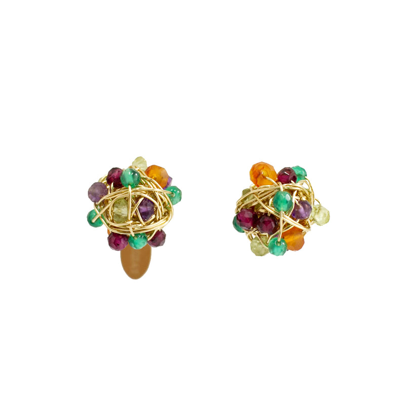 Clementina Stud Earrings #1 (9mm) - Mix Arcoiris Earrings TARBAY   