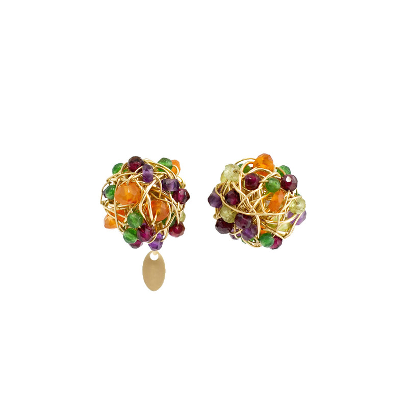 Clementina Stud Earrings #1 (12mm) - Mix Arcoiris Earrings TARBAY   