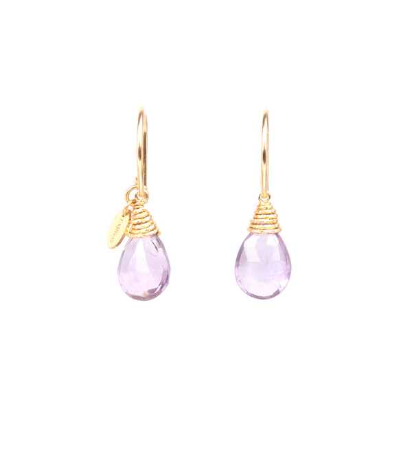 Gema Dangle Earrings (15mm) - Amethyst Earrings TARBAY   