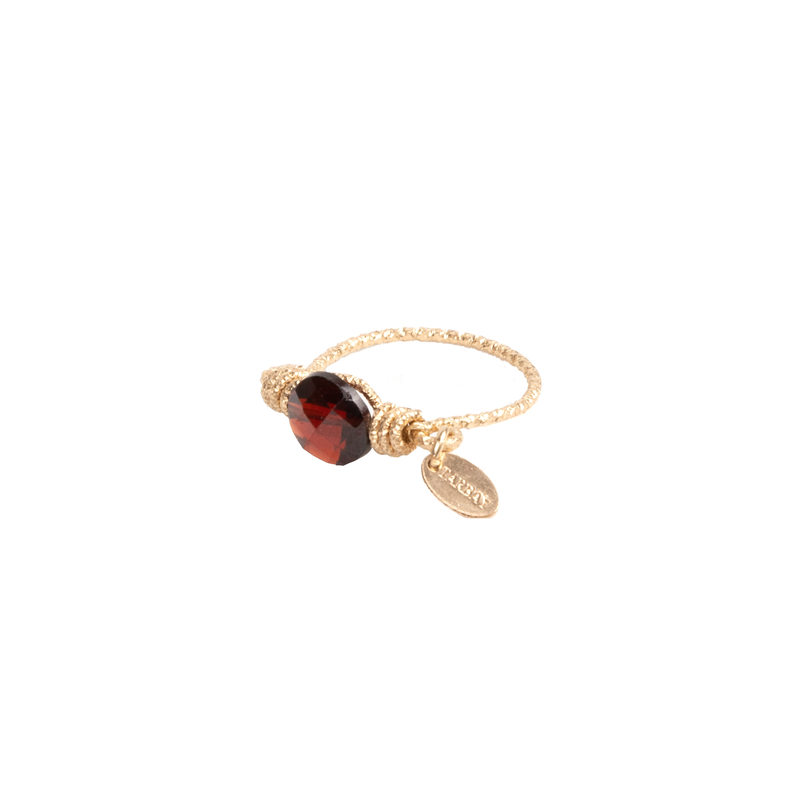 Solitaire Ring #1 (15mm) - Garnet Rings TARBAY   