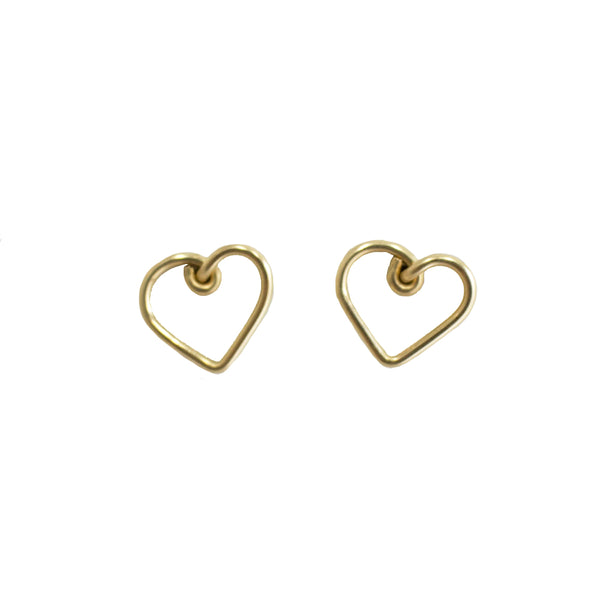 Corazon Button Earrings (12mm) - Yellow Gold Earrings TARBAY   
