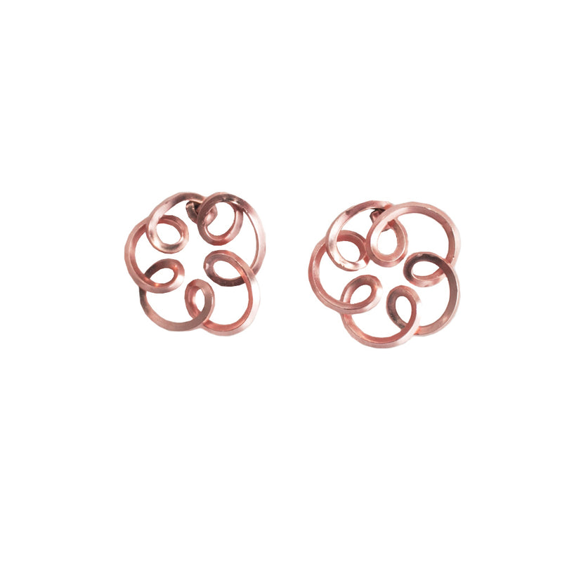 Mota de Nieve Stud Earrings (18mm) - Rose Gold Earrings TARBAY   
