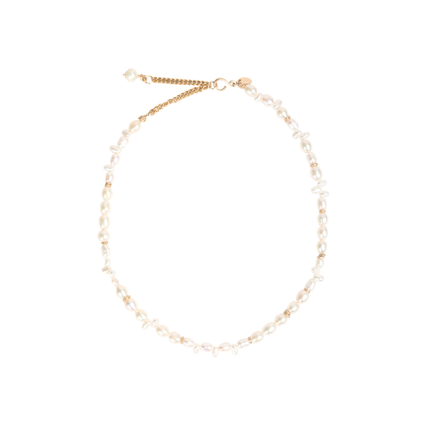 Morgan Necklace (45cm) - Pearl & Yellow Gold Necklaces TARBAY   