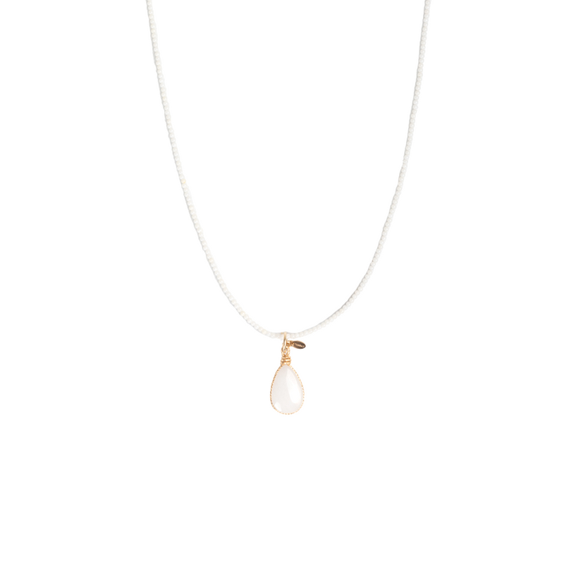 Febe Pendant - White Onyx & White Agate Charms TARBAY   