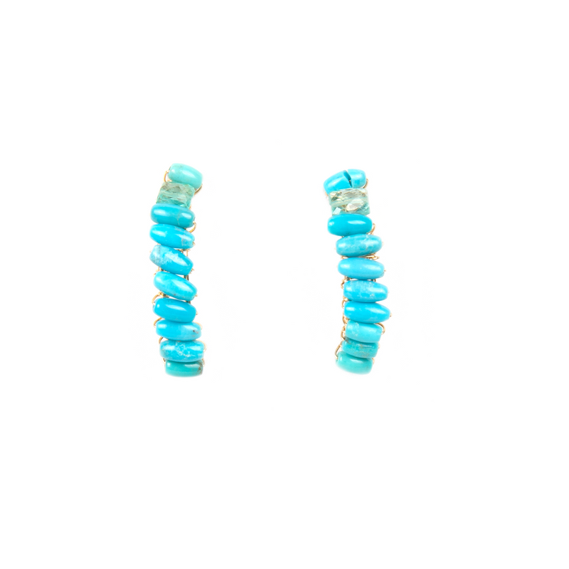 Cleopatra Earrings - Turquoise & Apatite Earrings TARBAY   