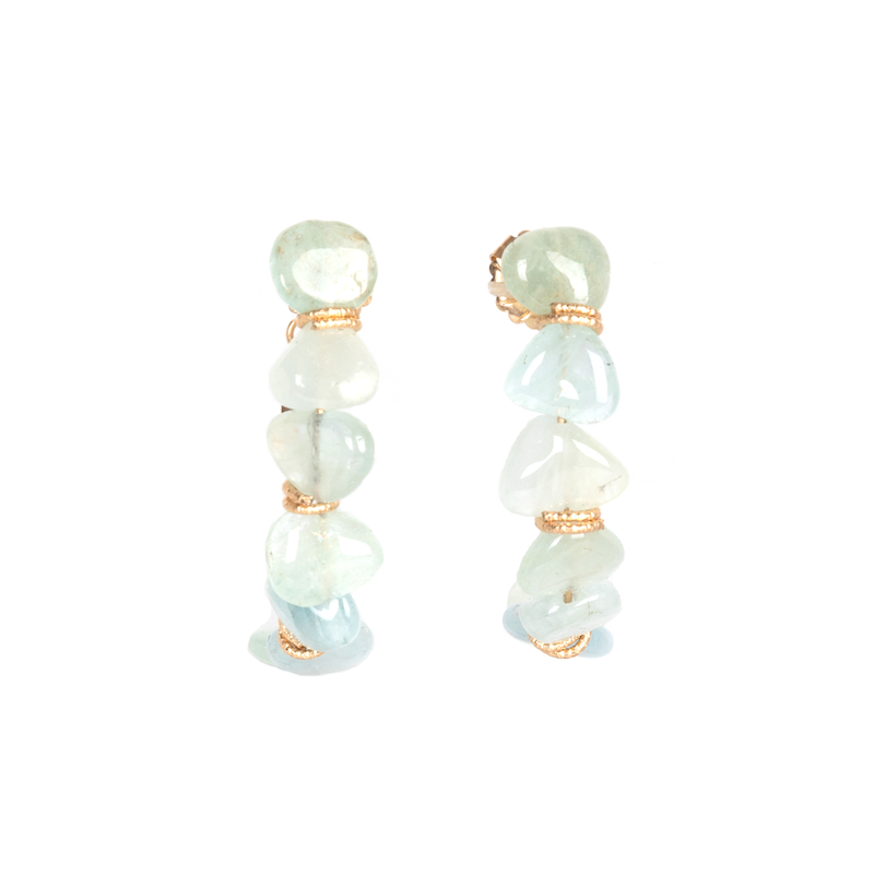 Bruma Hoop Earrings - Aquamarine Earrings TARBAY   