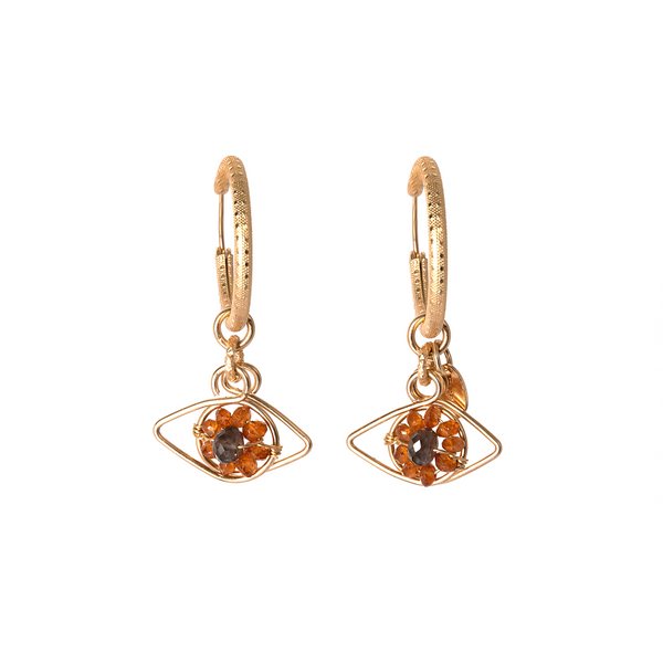 Ojos Hoop Earrings (22mm) - Andalusite & Tourmaline Earrings TARBAY   